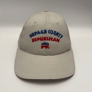 DuPage County Republican Hat Baseball Cap‎ Political Adjustable Beige